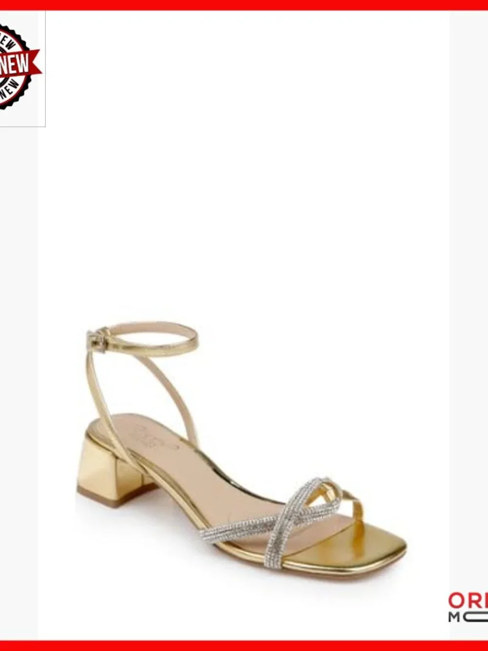 Low Block Heel Sandals with Keyhole Detail, Size 8